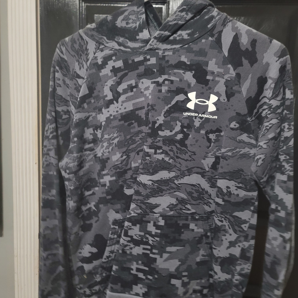 Under Armour Kids Digital Camo Hoodie - Black and Gray